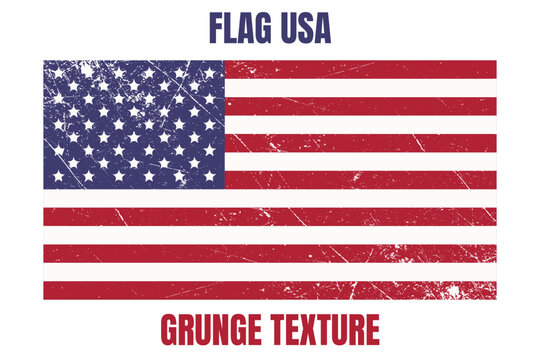Grunge style United States American Flag background vector illustration