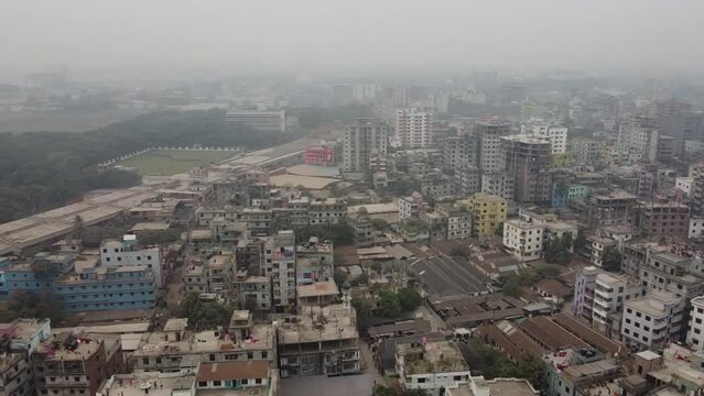 Aerial Skyline of Tongi Bazar, Gazipur, Bangladesh
