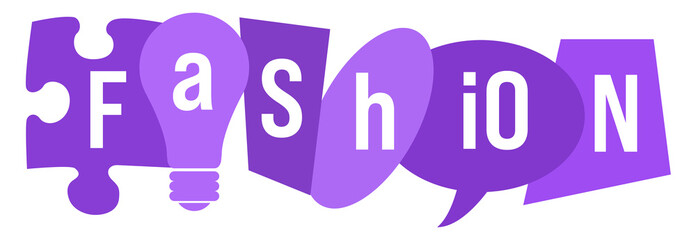 Fashion Purple Random Shapes Horizontal Text 