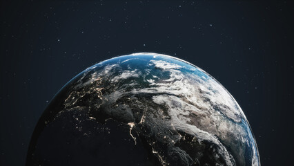 Beautiful earth planet animation. Planet earth in space. Planet Earth rotating. Realistic earth...
