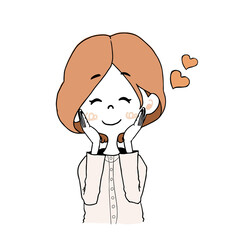 とても嬉しそうな表情の女の子のイラスト