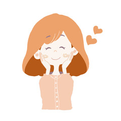 とても嬉しそうな表情の女の子のイラスト