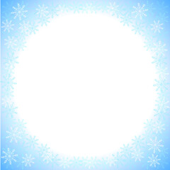 Blue and white snowflake background. Christmas illustration