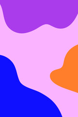 Bright vector abstraction. Abstract background with streamlined shapes in pink, blue, yellow and purple colors. Modern template.