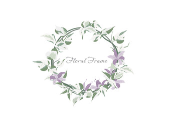blooming flowers and spotted foliage crown vector