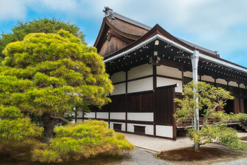 One of the heritage buildings at Kyoto's Imperial Palace, Japan - Traditional Japanese architecture and a zen garden.