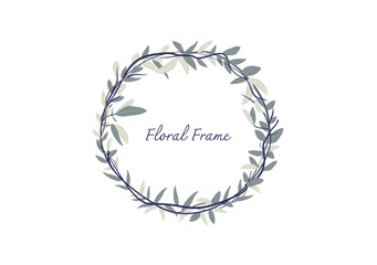 green foliage floral crown frame vector 