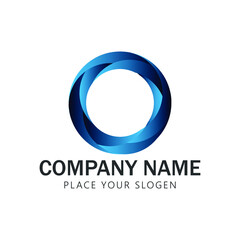 Vector design elements for your company logo, abstract blue icon. Modern logotype, business corporate template.