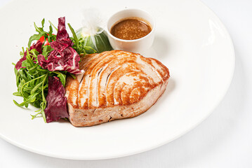 tuna steak with fresh salad