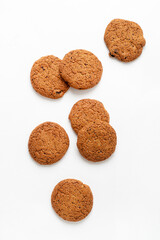 oatmeal Cookies Isolated on white background
