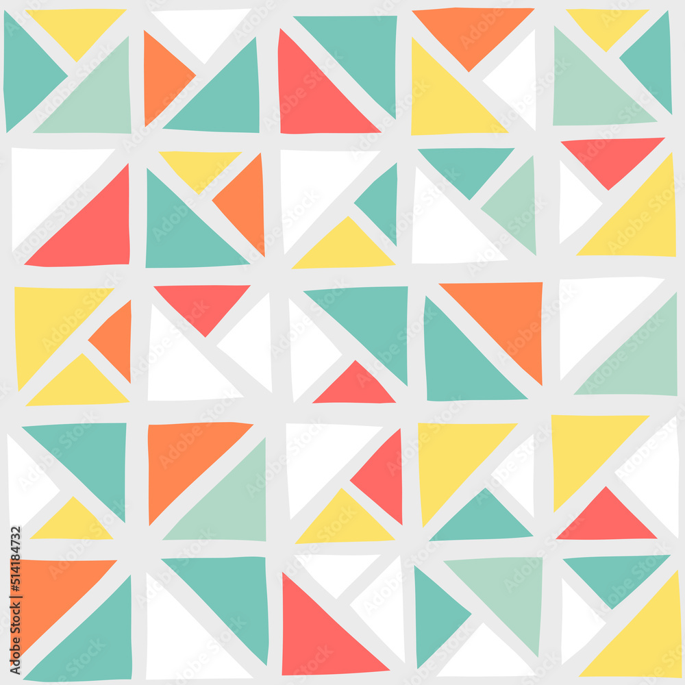 Aufkleber Seamless geometric pattern with color triangles