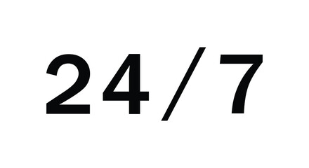 around the clock, anytime, 24 hours, line icon black