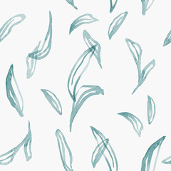 Seamless hand drawn pattern with leaves