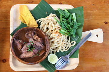 top dish set beef-noodle-stir-fry menu with soup asian food restaurant