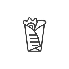Shawarma roll line icon