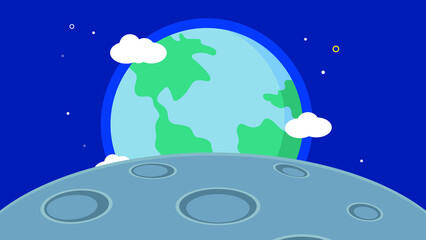 Fototapeta premium Planet earth, view from the moon