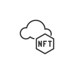 NFT cloud line icon