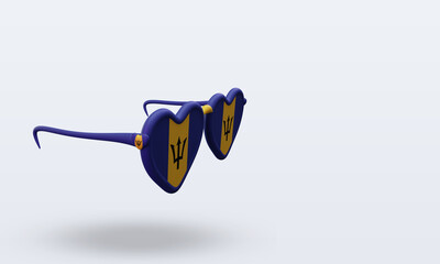 3d sunglasses love Barbados flag rendering left view