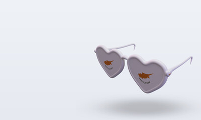 3d sunglasses love Cyprus flag rendering right view