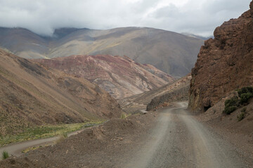 Famous and mythical route 40 in Argentina in one of its most dangerous sections. From San Antonio de Los Cobres to Cachi