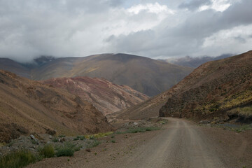 Famous and mythical route 40 in Argentina in one of its most dangerous sections. From San Antonio de Los Cobres to Cachi
