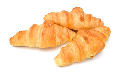 Fresh and tasty croissant over white background 