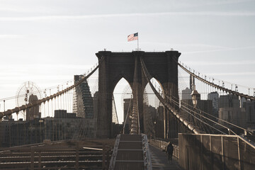 Brooklyn bridge in New York in the morning, USA