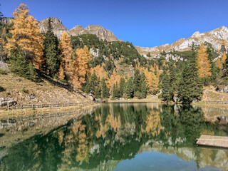 Breathtaking mountain scenery landscape in the Austrian Bavarian Alps Rofan with Achensee lake,...