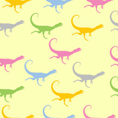 A pattern with dinosaurs. The perfect fashionable texture for baby fabrics and wallpaper.