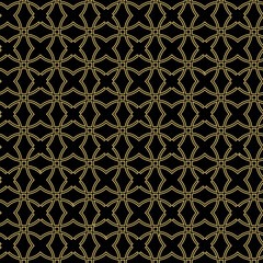 Seamless black and golden ornament in arabian style. Geometric abstract background. Pattern for wallpapers and backgrounds