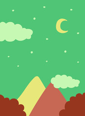 hand drawn vector art of landscape