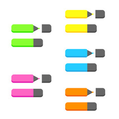 Colorful markers. jpg image. Set of markers on a light background. colored markers. Icon markers. jpeg image illustration.Isolated rainbow of colorful pen markers.
