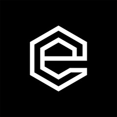 logo letter e hexagon , logo hexagon letter e abstract , Initial Letter E Hexagon Logo Design Stock Vector