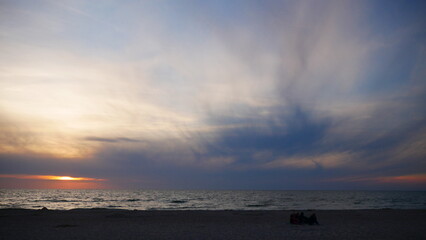 Cloudy sky during sunset over the Baltic Sea