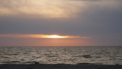 Cloudy sky during sunset over the sea