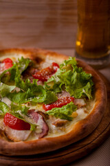 Pizza with ham