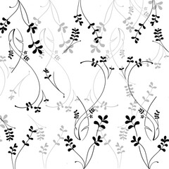 black and white floral background leaves 