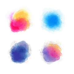 Vector set of watercolor splashes