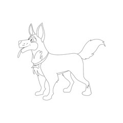 Dog. Children’s drawing for . Linear art. Sketch.