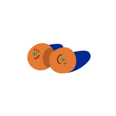 Minimalist vector illustration of oranges. Depiction of fruits. Decoration for cards, posters, stationery, labels.