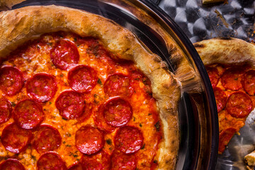 Pizza with cheese and pepperoni