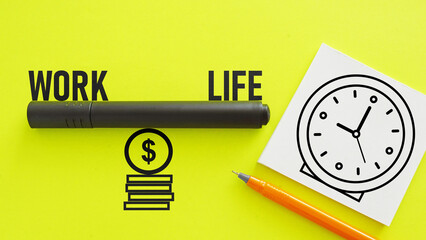 Work life balance is shown using the text