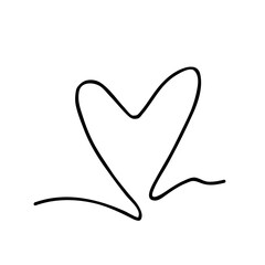 heart one line illustration. line art heart drawing design vector
