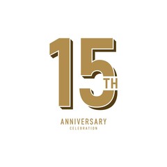 15 Years Anniversary Celebration, Vector Design Illustration Template