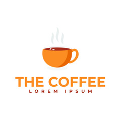 hot coffee logo design template 