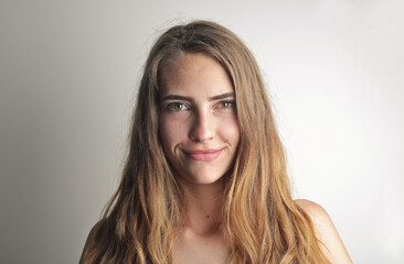 Naklejka premium portrait of young beautiful woman