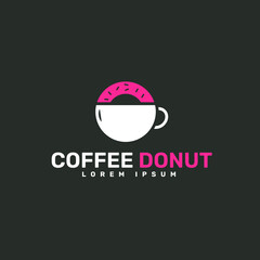  coffee donut logo design template 
