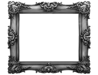 Decorative frame for paintings or photos. Handcrafted illustration with classic antique framework.	