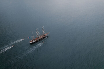 Le Belem, trois-mâts français arrivant au port de Fécamp pour l'événement Grand'Escale de juin 2022 © Benoît