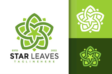 Nature Star Leaf Modern Logo Design  Vector Template